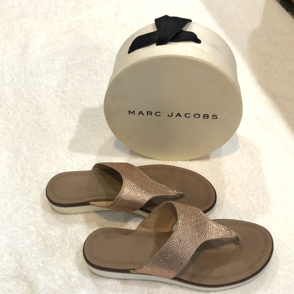 Memory foam sandals , Rose gold tops ! Well-made super comfy gently loved !